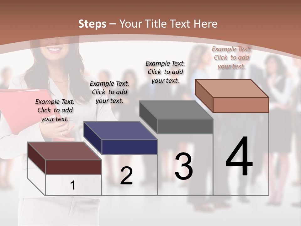 A Woman Holding A Red Folder In Front Of A Group Of People PowerPoint Template
