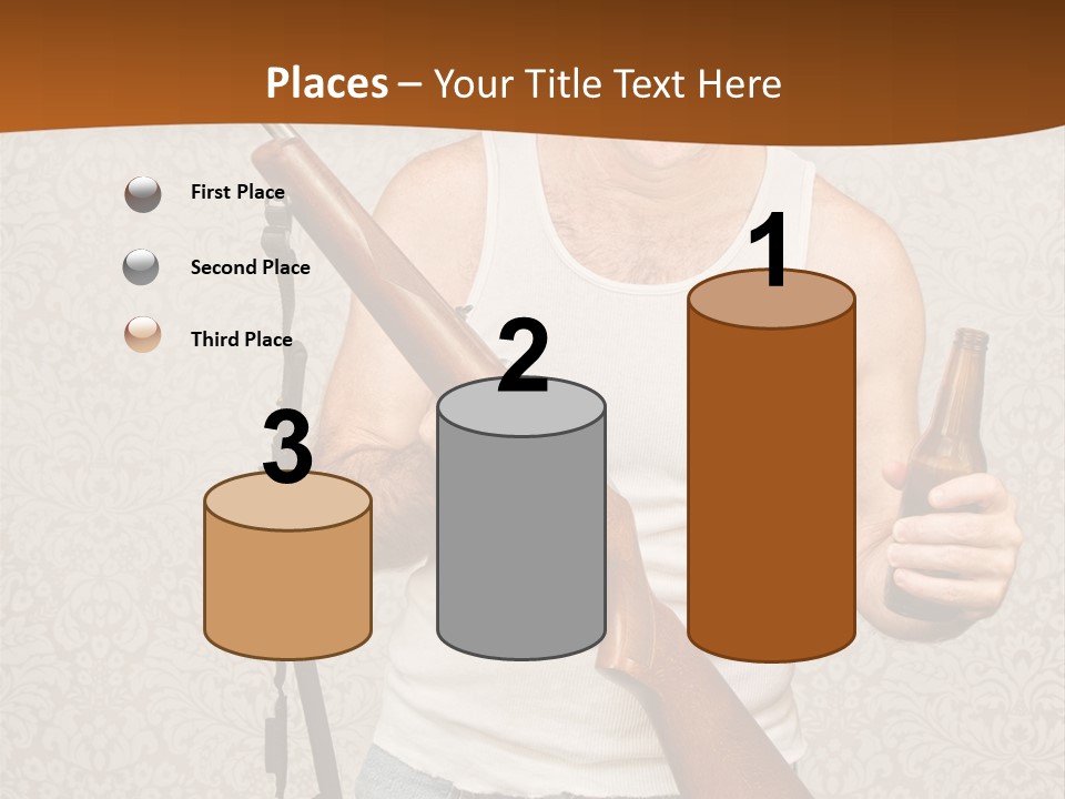 A Man Holding A Rifle And A Bottle Of Beer PowerPoint Template