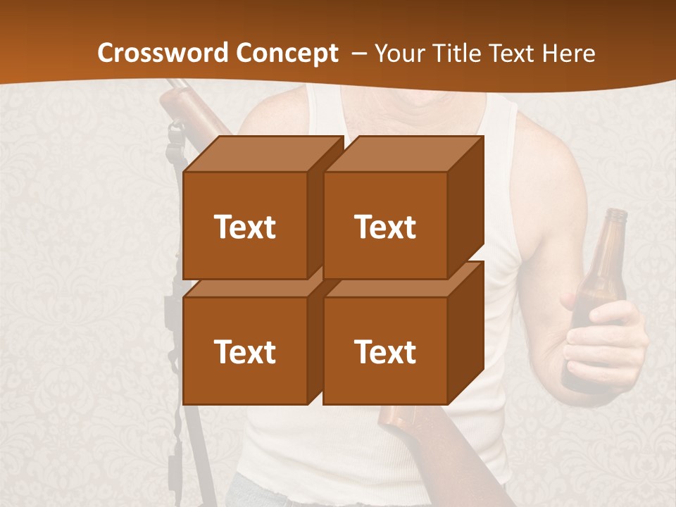 A Man Holding A Rifle And A Bottle Of Beer PowerPoint Template
