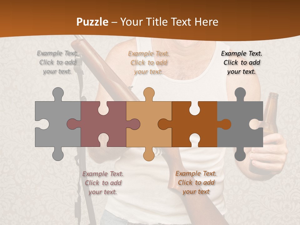 A Man Holding A Rifle And A Bottle Of Beer PowerPoint Template