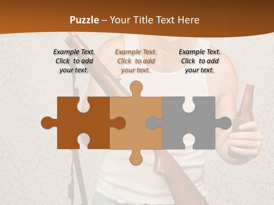 A Man Holding A Rifle And A Bottle Of Beer PowerPoint Template