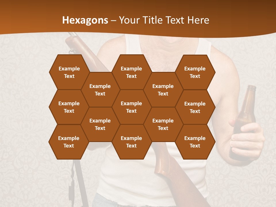 A Man Holding A Rifle And A Bottle Of Beer PowerPoint Template