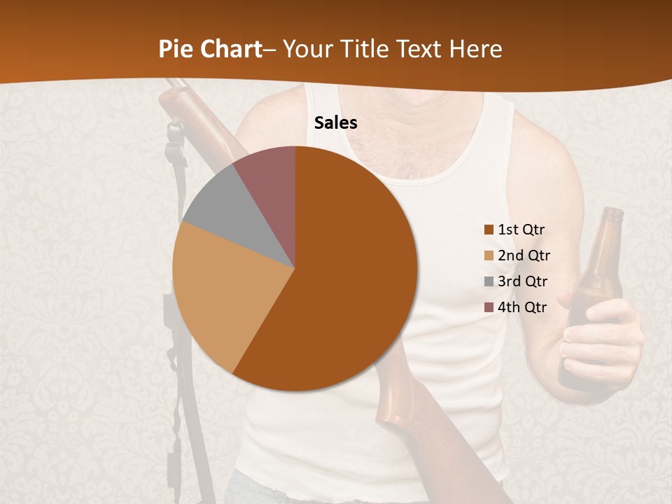 A Man Holding A Rifle And A Bottle Of Beer PowerPoint Template