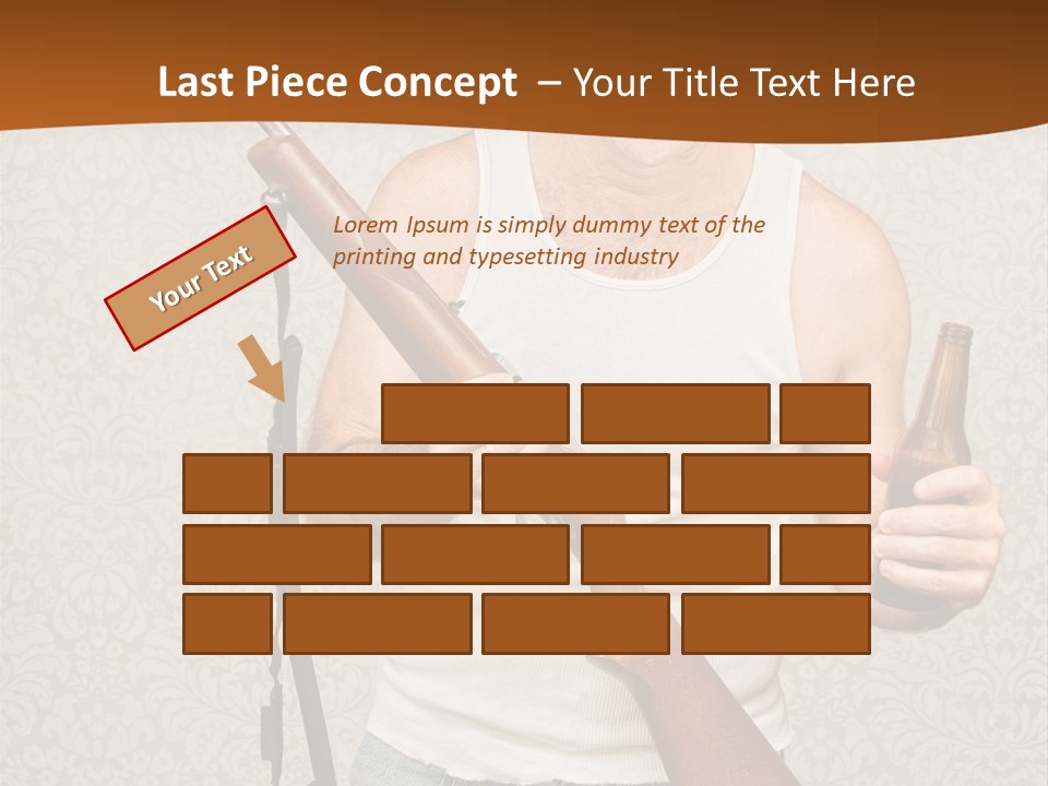 A Man Holding A Rifle And A Bottle Of Beer PowerPoint Template