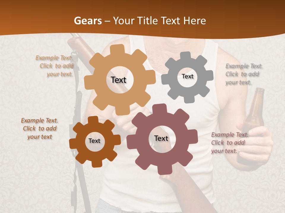 A Man Holding A Rifle And A Bottle Of Beer PowerPoint Template