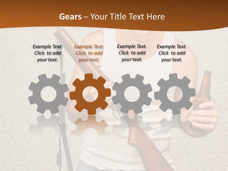 A Man Holding A Rifle And A Bottle Of Beer PowerPoint Template