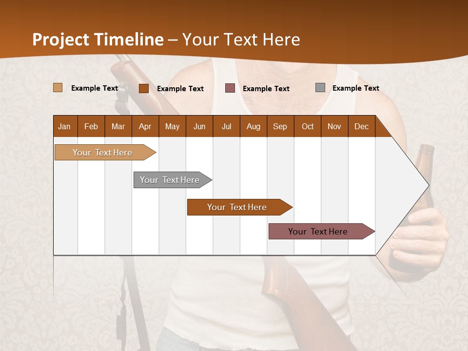 A Man Holding A Rifle And A Bottle Of Beer PowerPoint Template