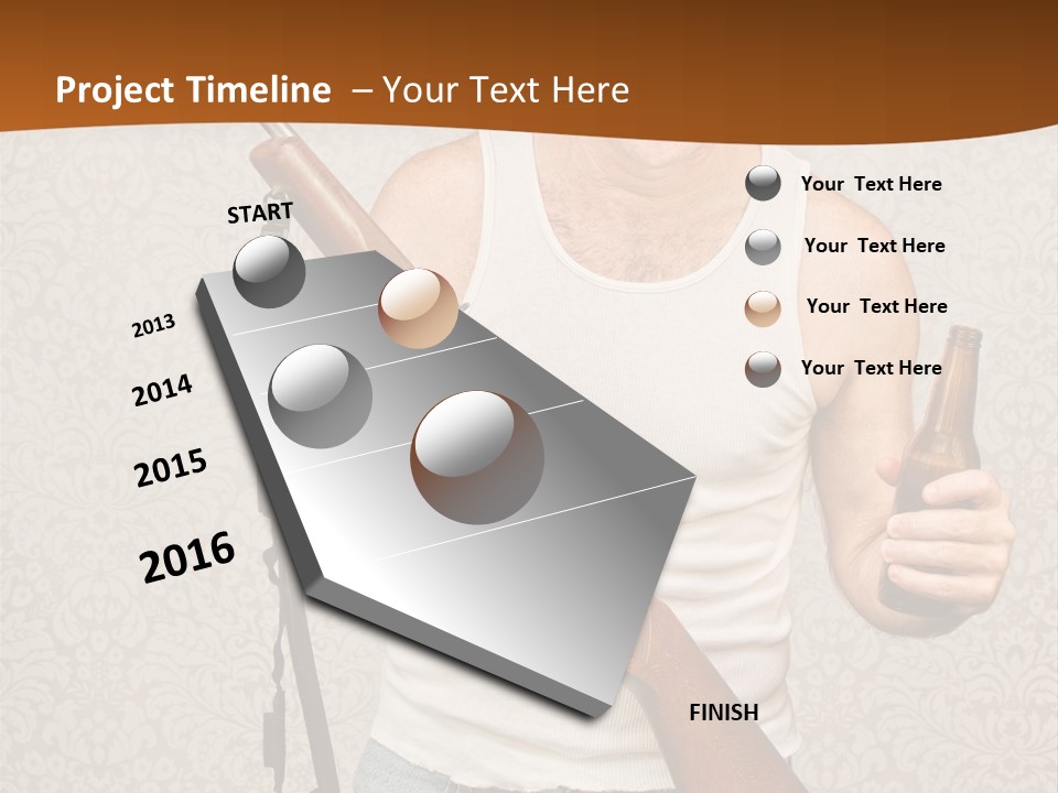 A Man Holding A Rifle And A Bottle Of Beer PowerPoint Template