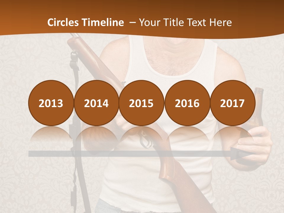 A Man Holding A Rifle And A Bottle Of Beer PowerPoint Template