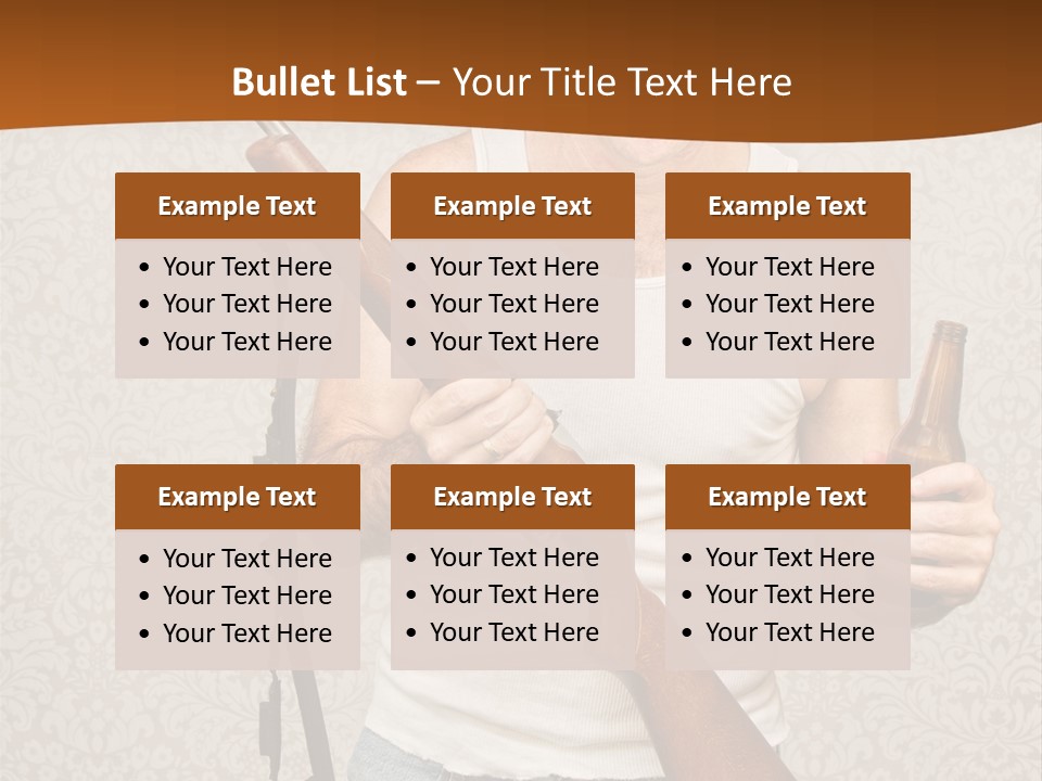 A Man Holding A Rifle And A Bottle Of Beer PowerPoint Template