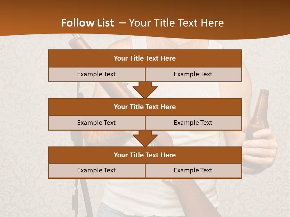 A Man Holding A Rifle And A Bottle Of Beer PowerPoint Template