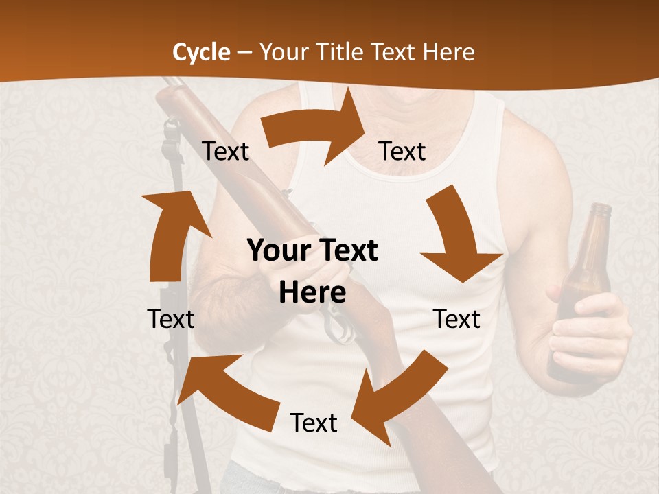 A Man Holding A Rifle And A Bottle Of Beer PowerPoint Template