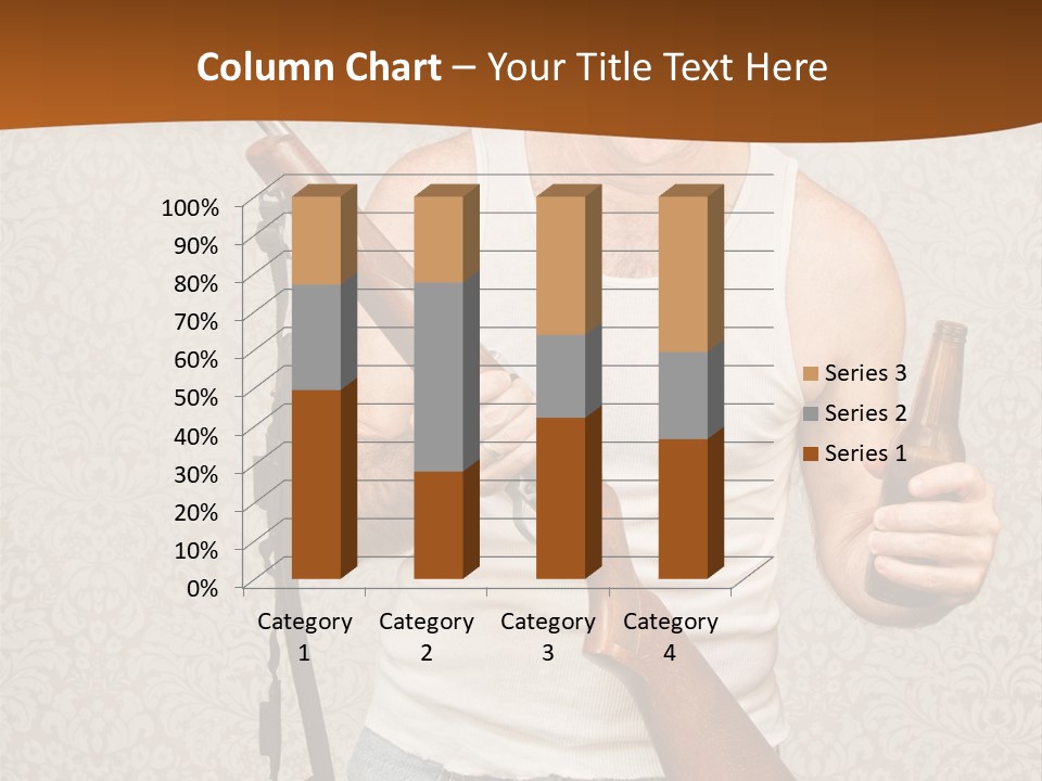 A Man Holding A Rifle And A Bottle Of Beer PowerPoint Template