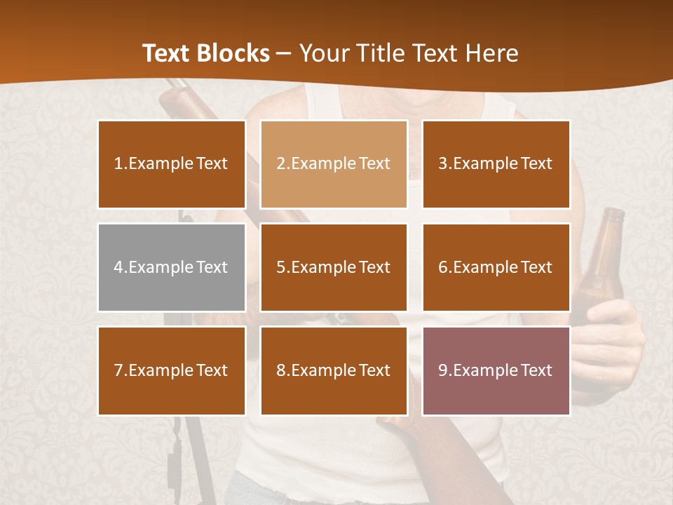 A Man Holding A Rifle And A Bottle Of Beer PowerPoint Template