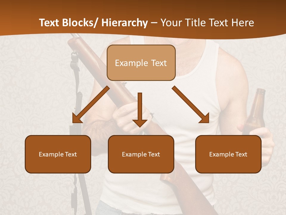 A Man Holding A Rifle And A Bottle Of Beer PowerPoint Template