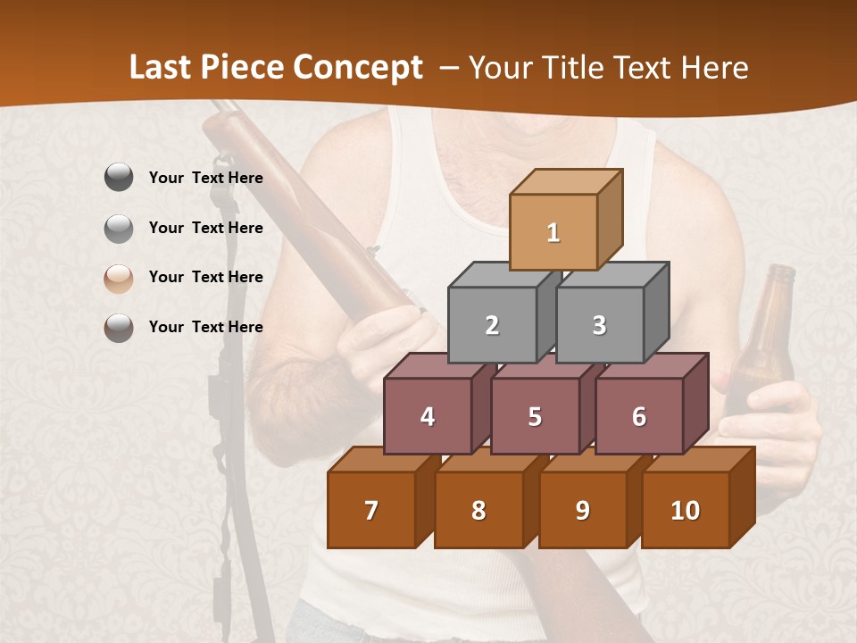 A Man Holding A Rifle And A Bottle Of Beer PowerPoint Template