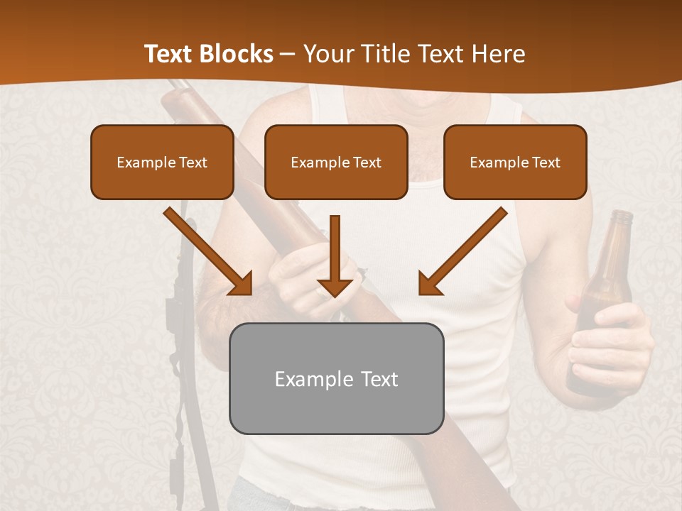 A Man Holding A Rifle And A Bottle Of Beer PowerPoint Template