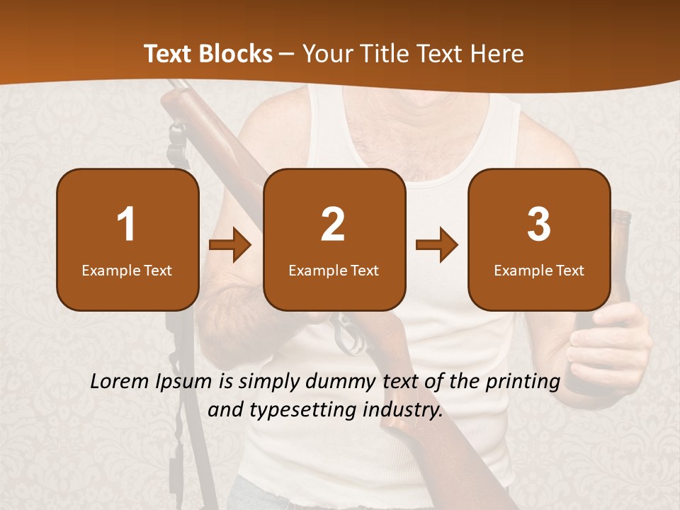 A Man Holding A Rifle And A Bottle Of Beer PowerPoint Template