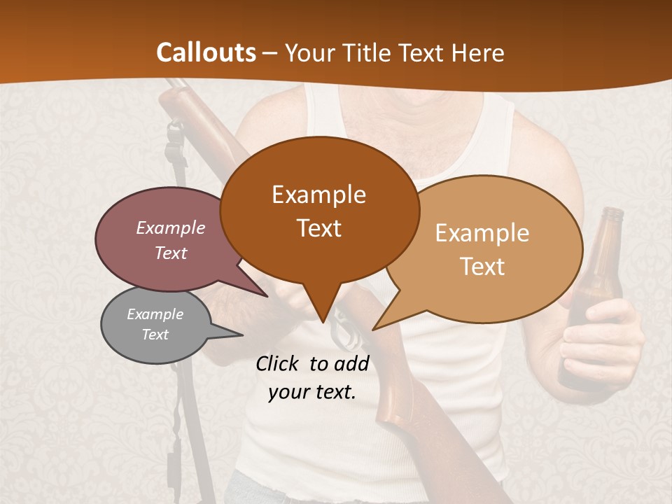 A Man Holding A Rifle And A Bottle Of Beer PowerPoint Template