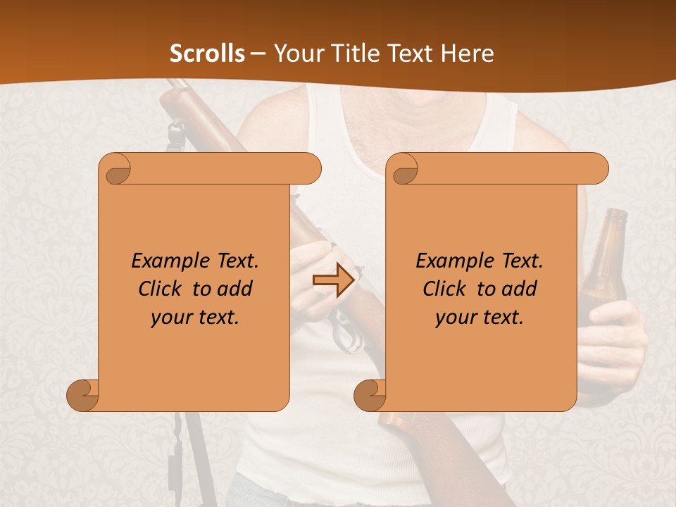 A Man Holding A Rifle And A Bottle Of Beer PowerPoint Template
