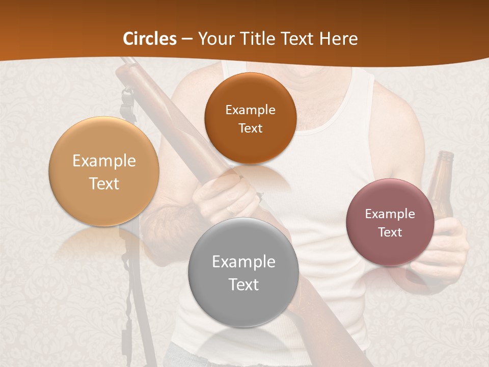 A Man Holding A Rifle And A Bottle Of Beer PowerPoint Template