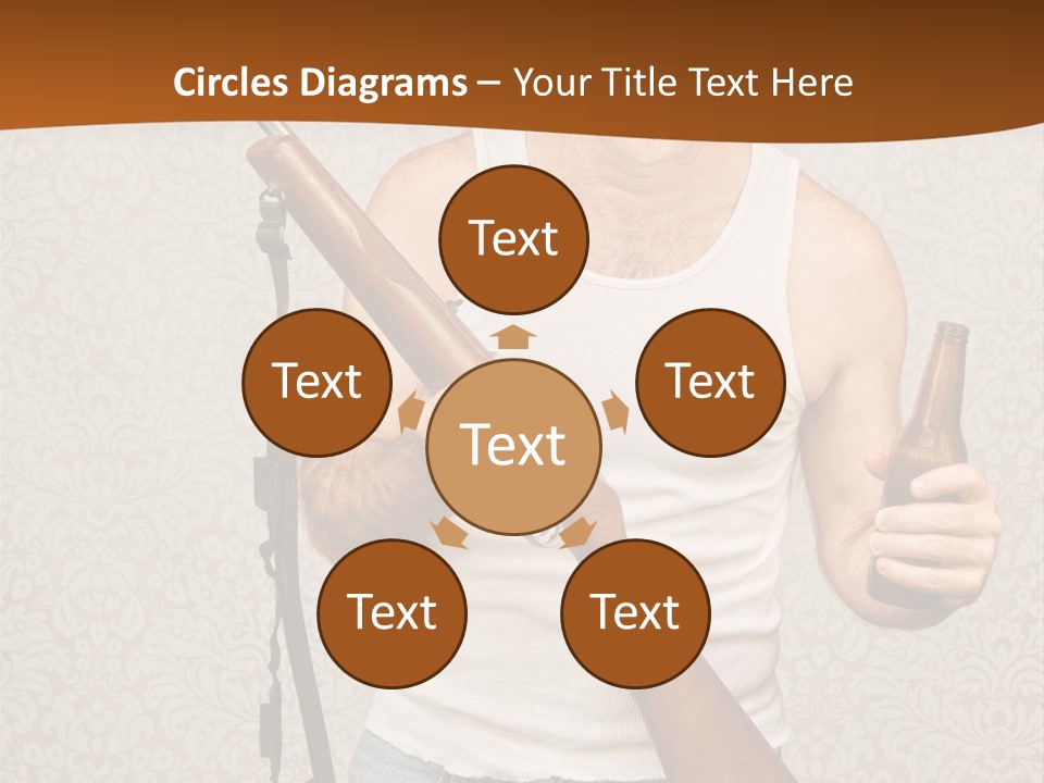 A Man Holding A Rifle And A Bottle Of Beer PowerPoint Template