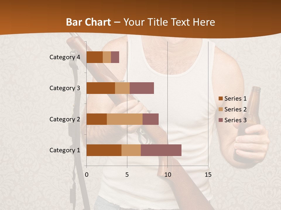 A Man Holding A Rifle And A Bottle Of Beer PowerPoint Template
