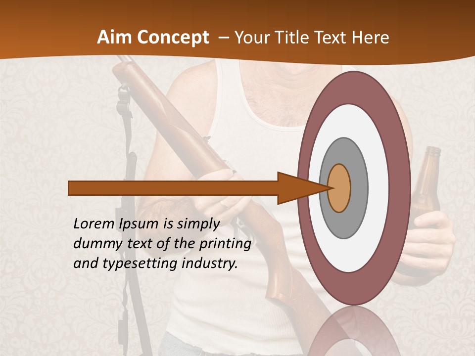 A Man Holding A Rifle And A Bottle Of Beer PowerPoint Template