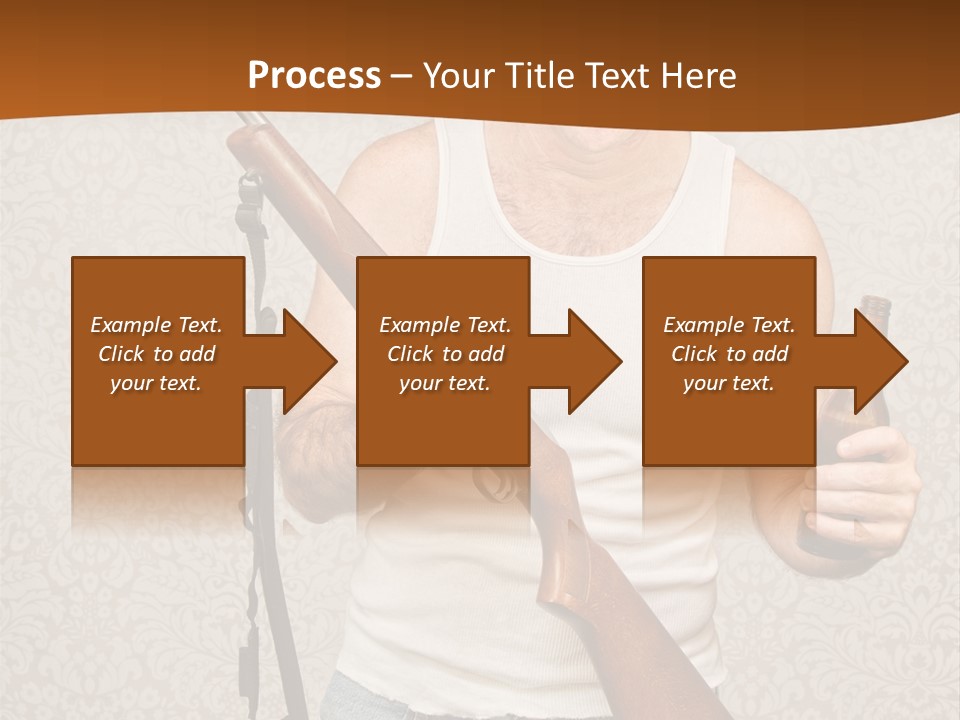 A Man Holding A Rifle And A Bottle Of Beer PowerPoint Template
