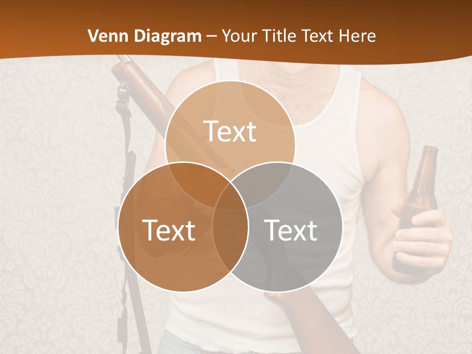 A Man Holding A Rifle And A Bottle Of Beer PowerPoint Template