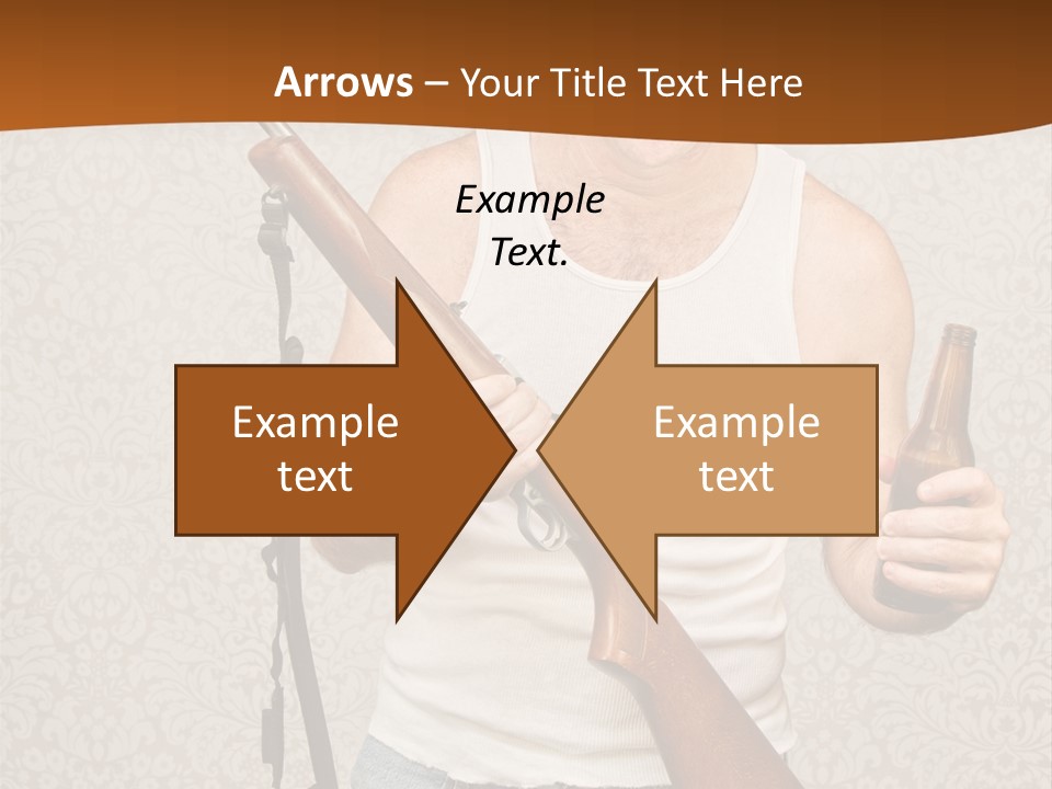 A Man Holding A Rifle And A Bottle Of Beer PowerPoint Template