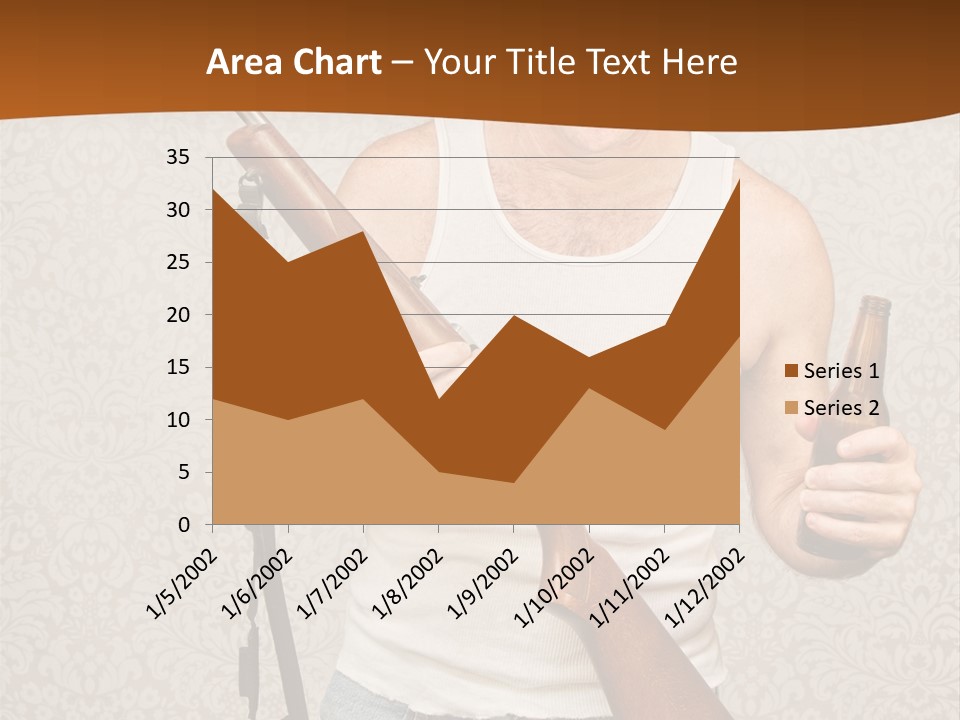 A Man Holding A Rifle And A Bottle Of Beer PowerPoint Template