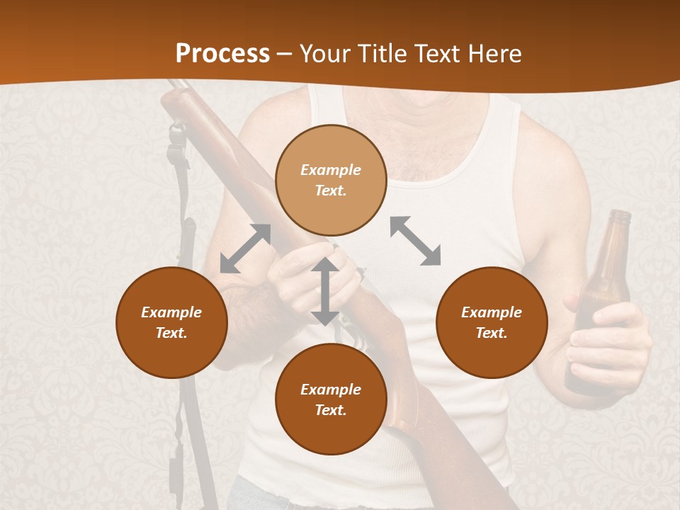 A Man Holding A Rifle And A Bottle Of Beer PowerPoint Template