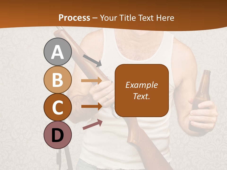 A Man Holding A Rifle And A Bottle Of Beer PowerPoint Template