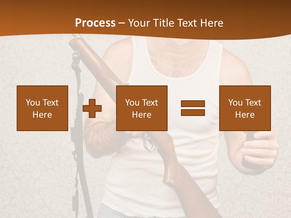 A Man Holding A Rifle And A Bottle Of Beer PowerPoint Template