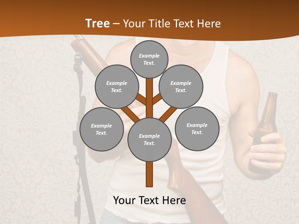 A Man Holding A Rifle And A Bottle Of Beer PowerPoint Template