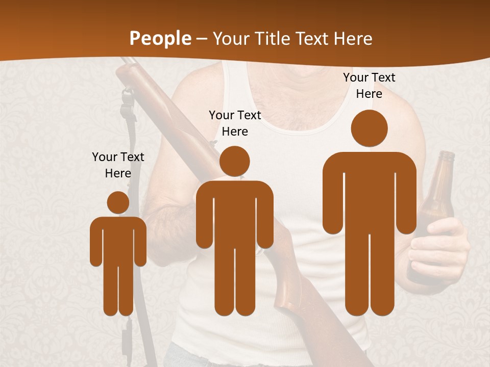 A Man Holding A Rifle And A Bottle Of Beer PowerPoint Template