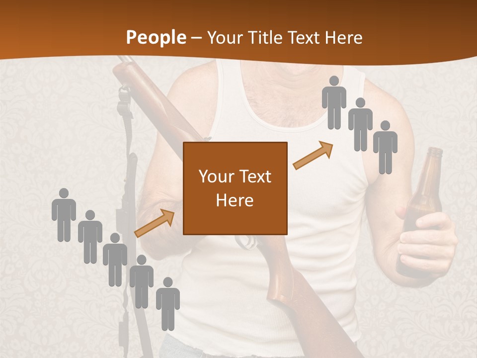 A Man Holding A Rifle And A Bottle Of Beer PowerPoint Template