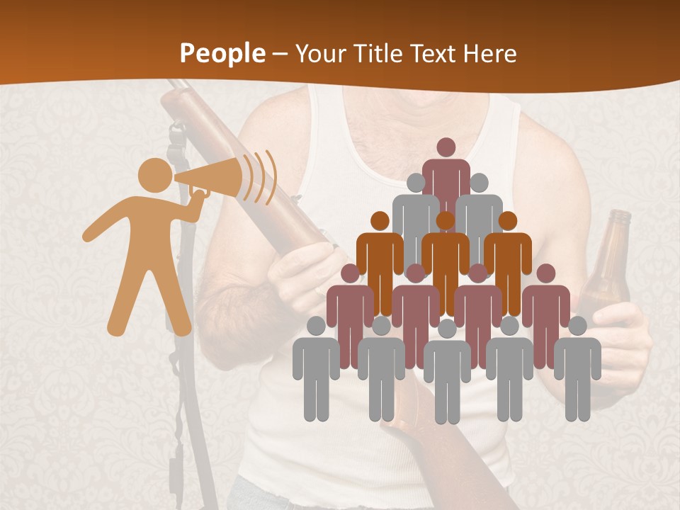 A Man Holding A Rifle And A Bottle Of Beer PowerPoint Template