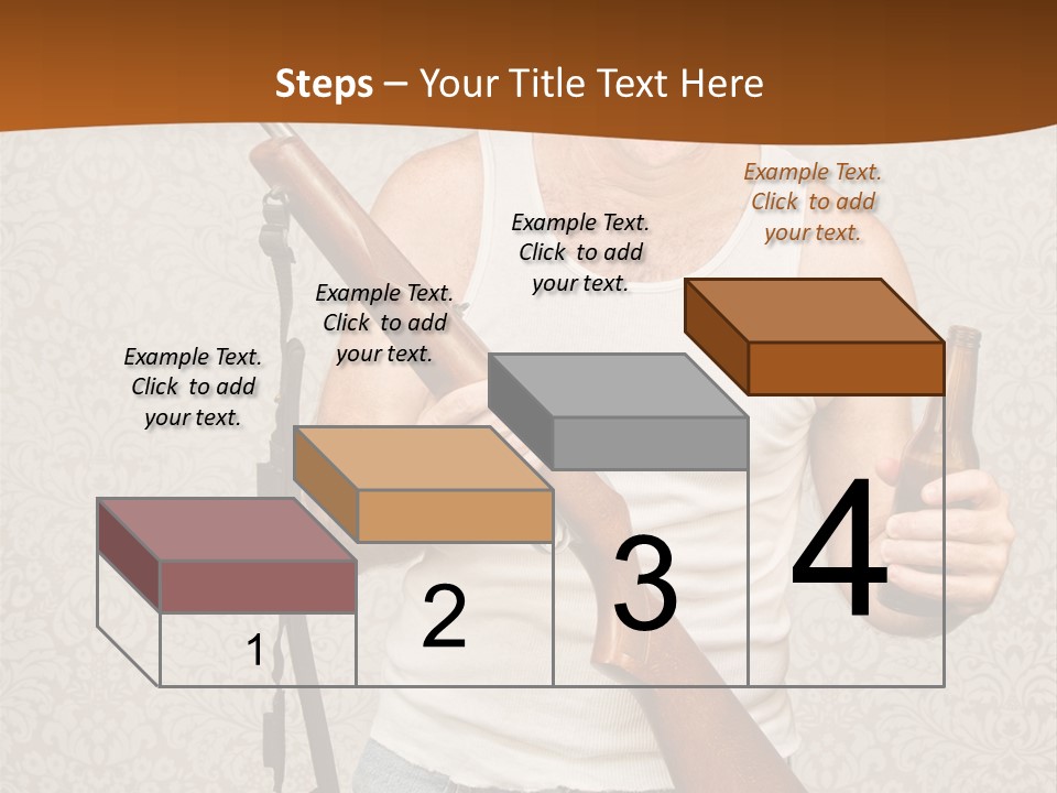 A Man Holding A Rifle And A Bottle Of Beer PowerPoint Template
