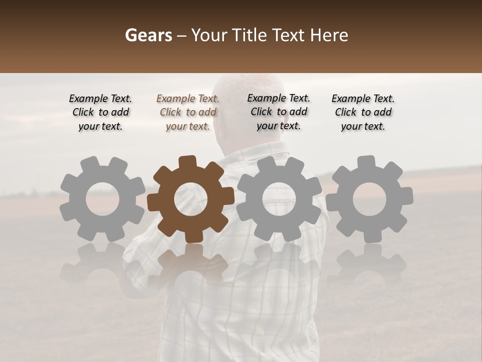 A Man Standing In A Field Looking At The Sky PowerPoint Template