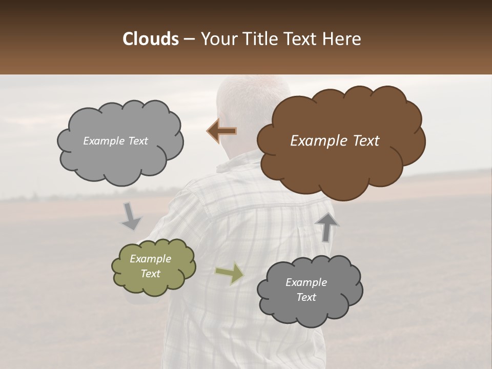 A Man Standing In A Field Looking At The Sky PowerPoint Template