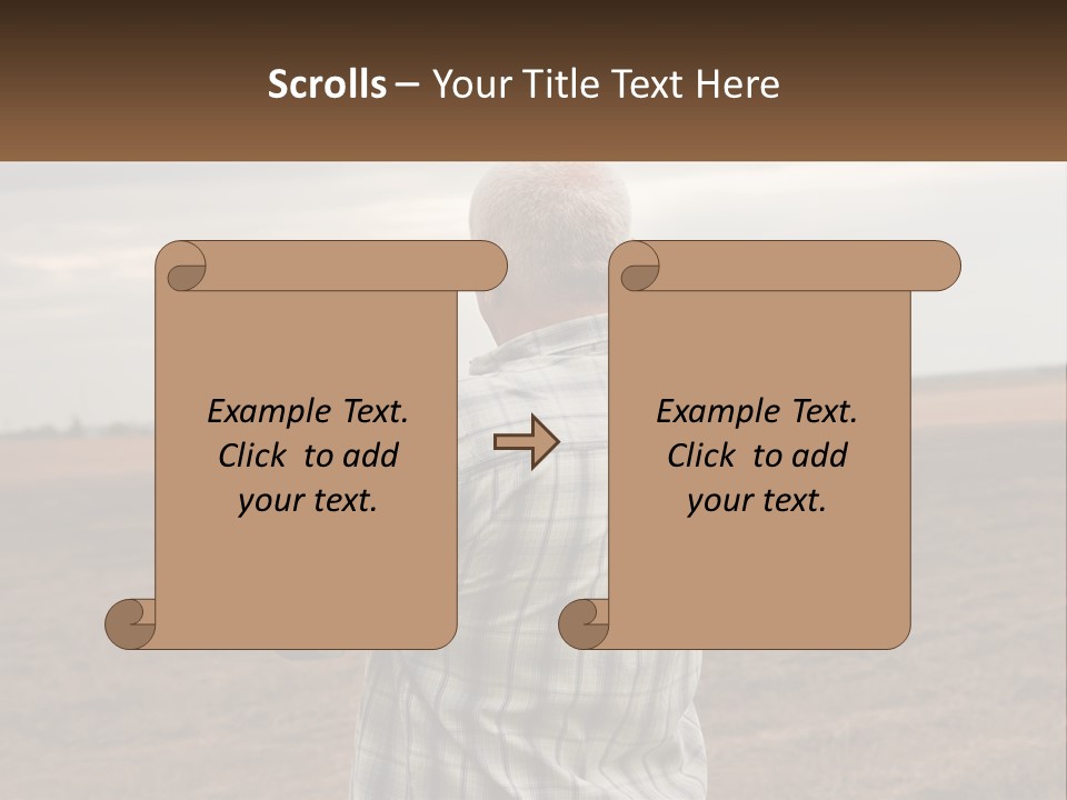A Man Standing In A Field Looking At The Sky PowerPoint Template
