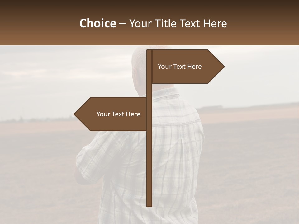 A Man Standing In A Field Looking At The Sky PowerPoint Template