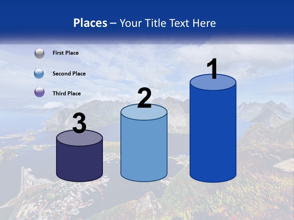 An Aerial View Of A Mountain Range With A Body Of Water In The Foreground PowerPoint Template
