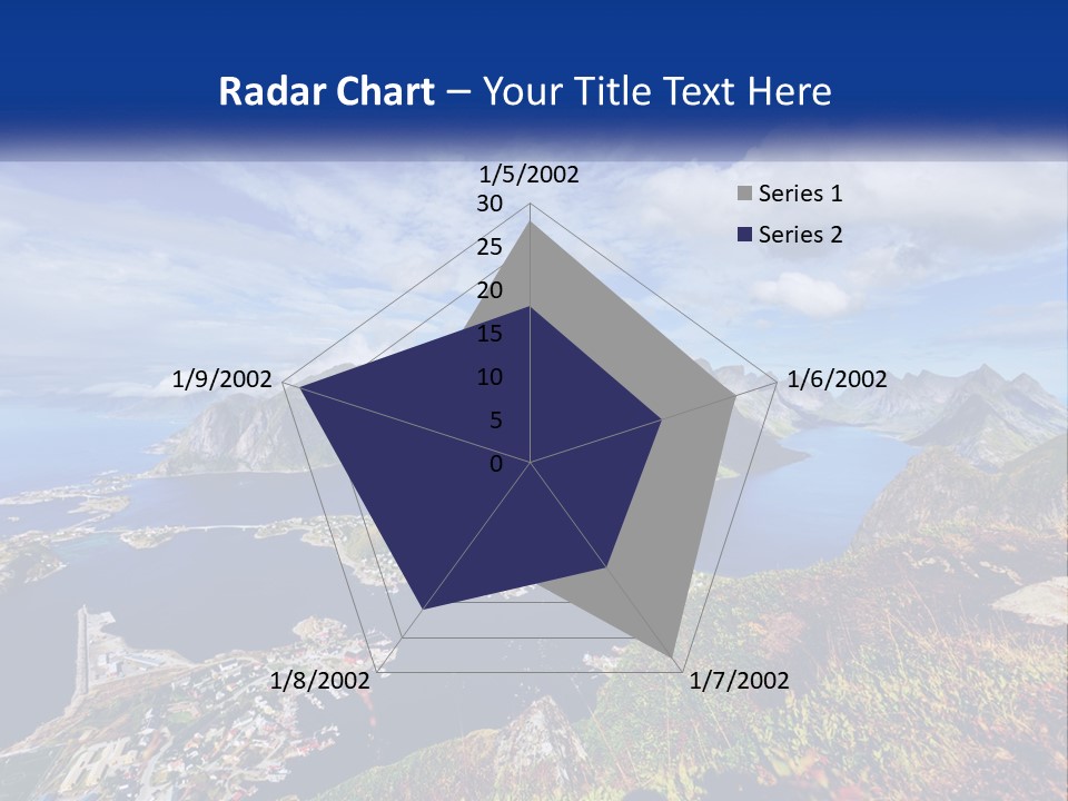 An Aerial View Of A Mountain Range With A Body Of Water In The Foreground PowerPoint Template