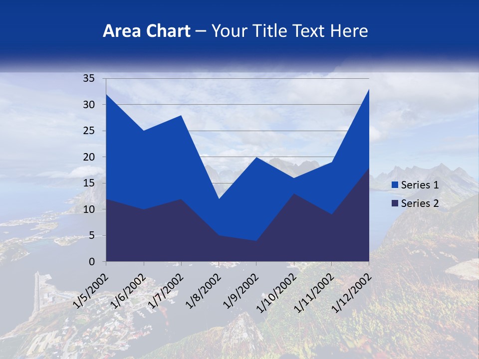 An Aerial View Of A Mountain Range With A Body Of Water In The Foreground PowerPoint Template
