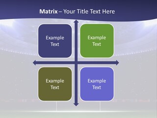 A Soccer Ball On A Soccer Field With A Stadium In The Background PowerPoint Template