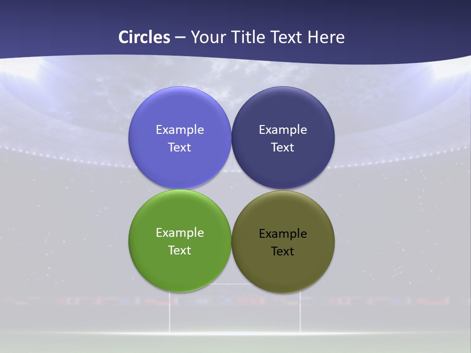 A Soccer Ball On A Soccer Field With A Stadium In The Background PowerPoint Template