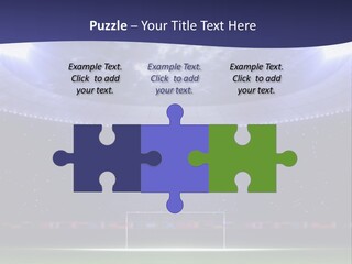 A Soccer Ball On A Soccer Field With A Stadium In The Background PowerPoint Template